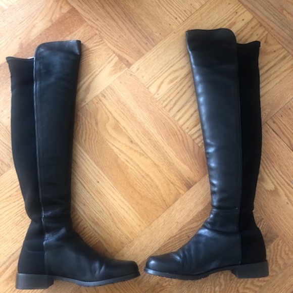5050 Stuart Weitzman black leather boots - Picture 3 of 7
